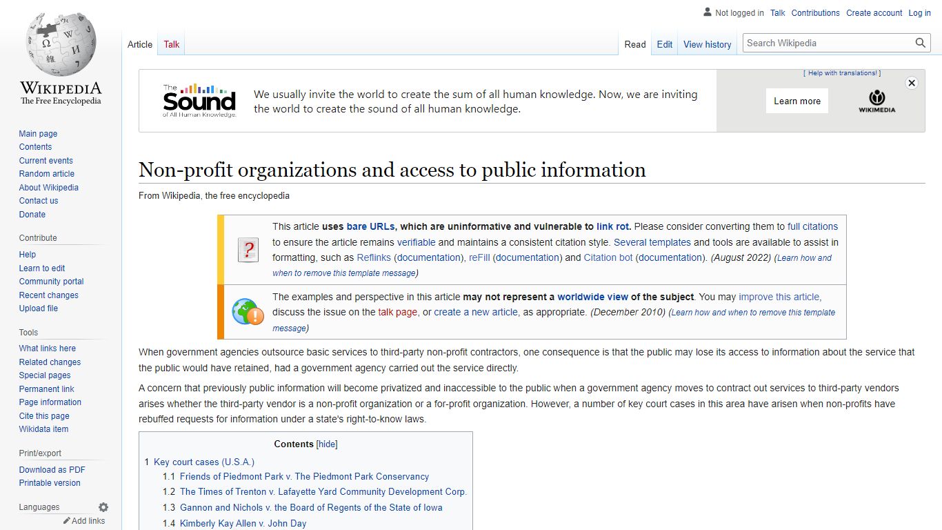 Non-profit organizations and access to public information